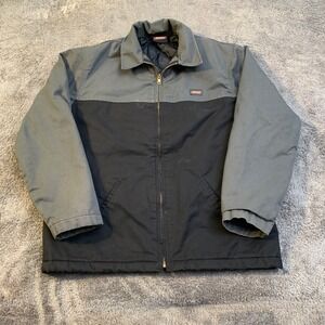 Dickies Mens Two Tone Quilted Lined Work Jacket Grey Black Large